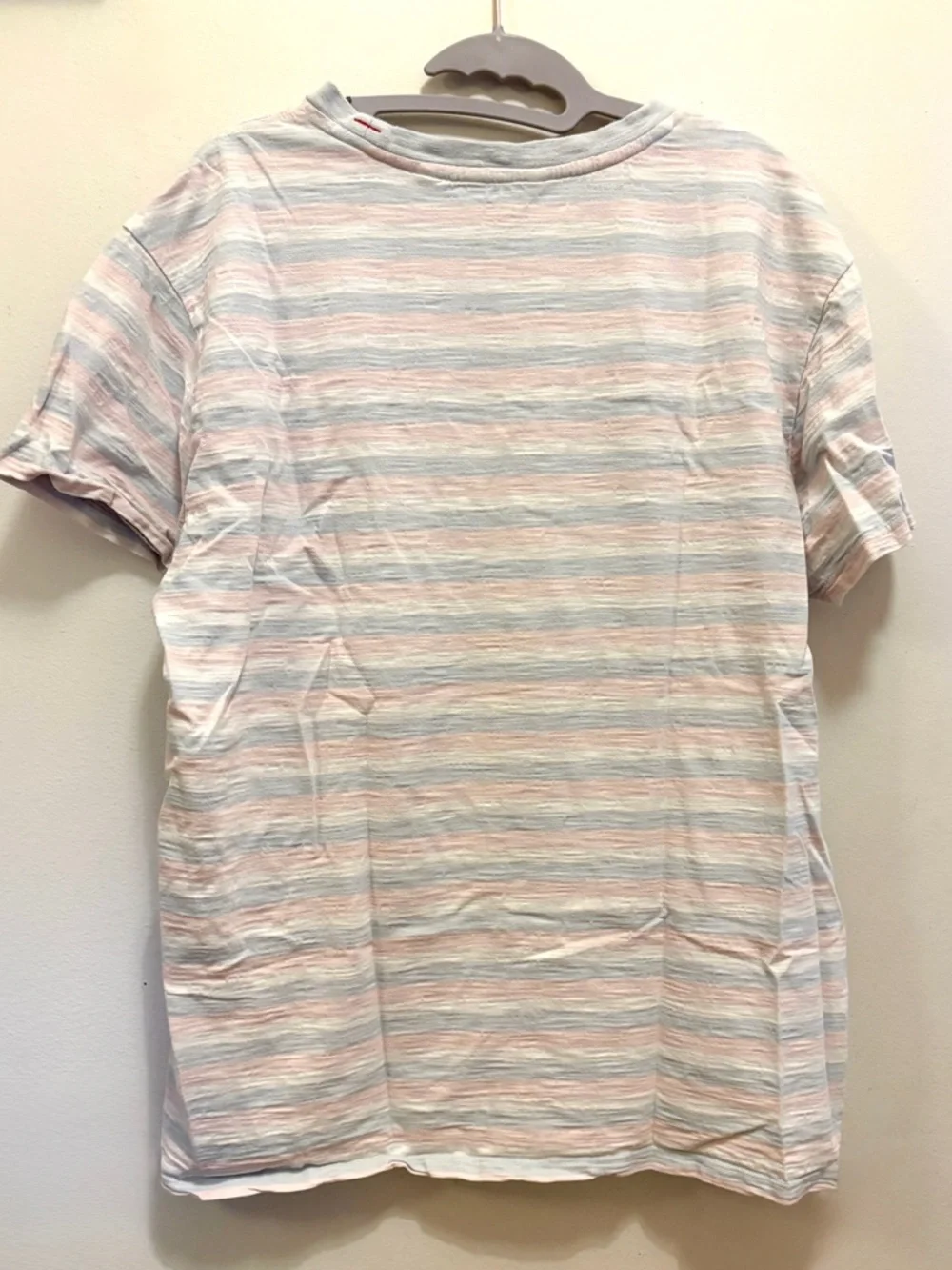 Guess x A$AP Rocky Striped Pastel Crewneck T-Shirt - Light Blue, Pink, Cream - Picture 2 of 3